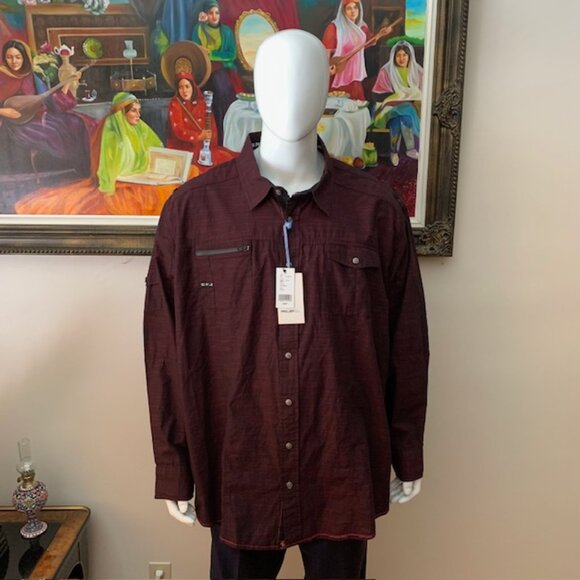 PROJEK Raw NWT Men’s 4X Wine Color Long Sleeves Shirt - Picture 1 of 8